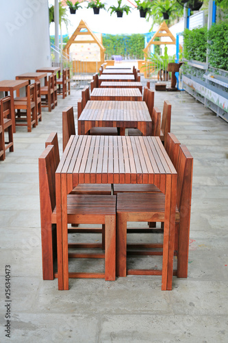 Hardwood furniture  Indoor wooden chair and table set.