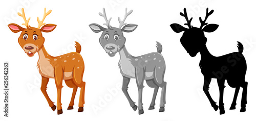 A set of deer character