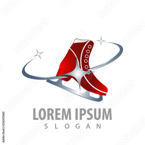 Figure skating ice skates shoes concept design. Symbol graphic template element vector