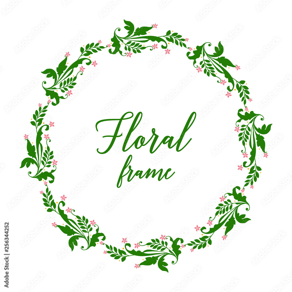Vector illustration various texture floral frame green foliage Vector illustration various texture floral frame green foliage