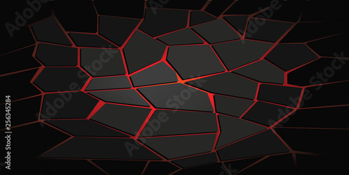 Abstract vector background with cracked ground and lava. Eps 10