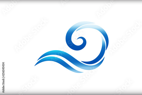 Spiral swirly waves logo
