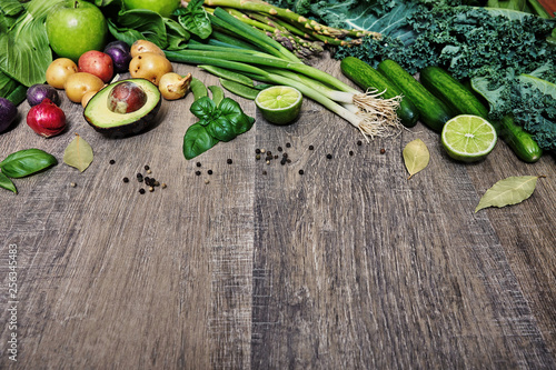 Vegetables on wooden table