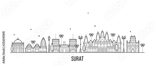 Photos Surat skyline Gujarat India city buildings vector