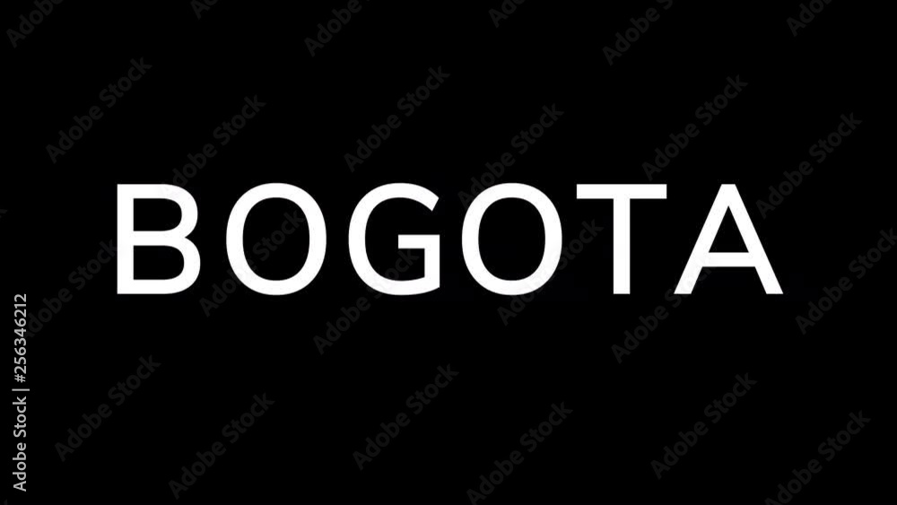 From the Glitch effect arises capital name BOGOTA. Then the TV turns off. Alpha channel Premultiplied - Matted with color black From the Glitch effect arises capital name BOGOTA. Then the TV turns off. Alpha channel Premultiplied - Matted with color black