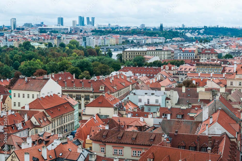 Obraz premium Prague, Czech Republic roofs of the city, beautiful view.