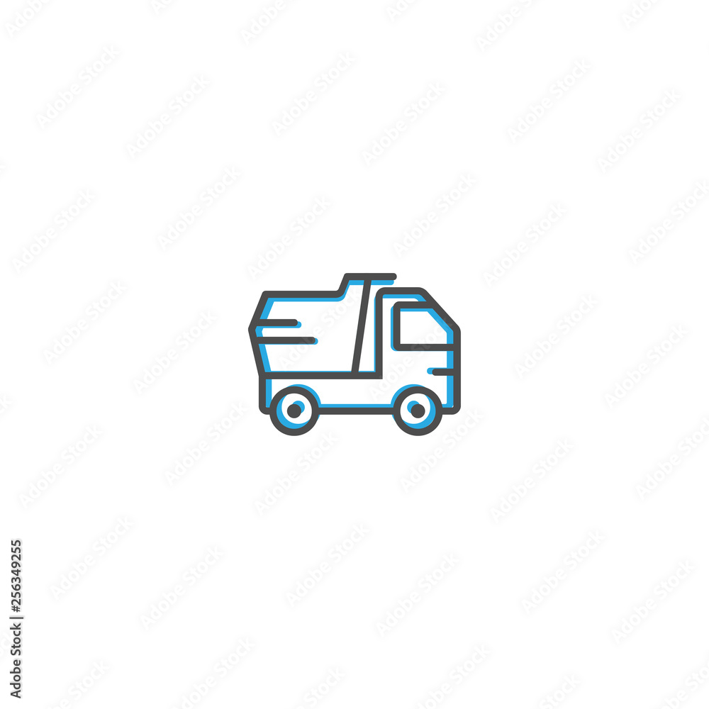 Dump truck icon design. Transportation icon vector design