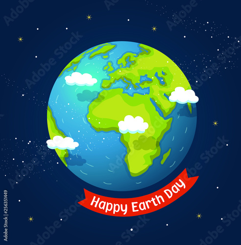 Happy Earth Day. Save the earth. Go green. Vector illustration.