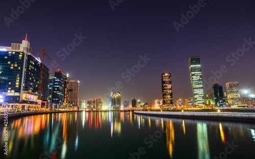 Cityscape of Dubai at twilight