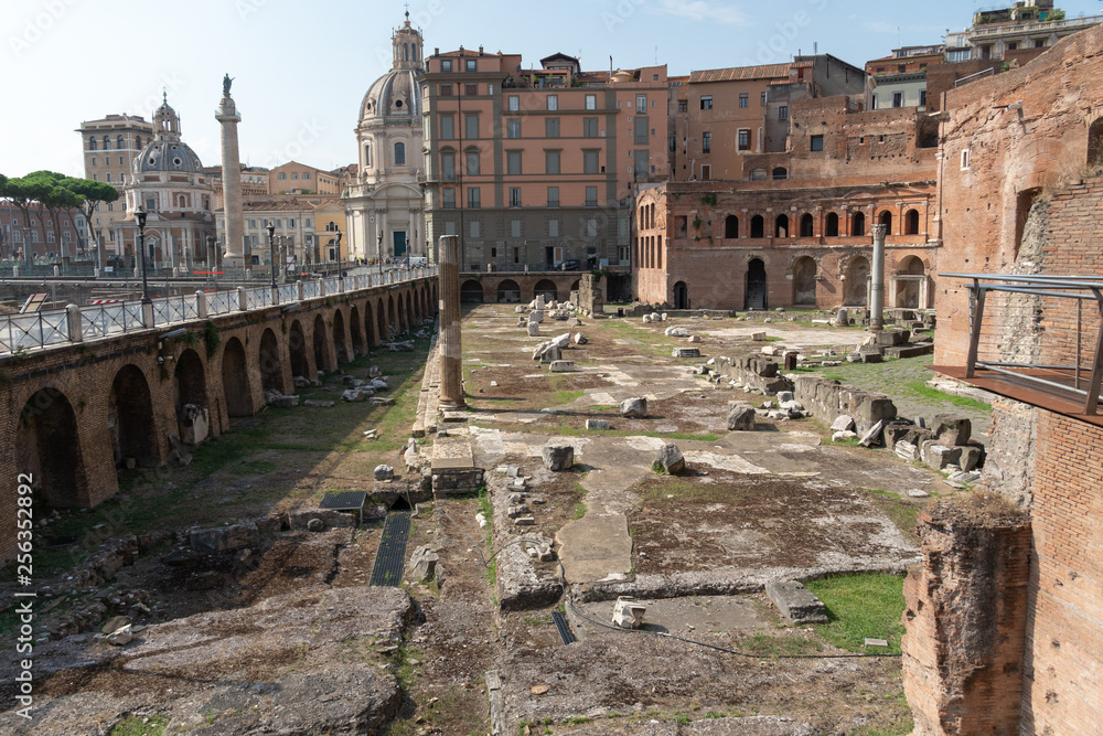 The Imperial Fora (Fori Imperiali in Italian) are a series of monumental fora (public squares) were the center of the Roman Republic and of the Roman Empire