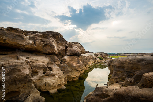 Natural of Rock Canyon in Mekhong River in Ubon Ratchathani, Thailand