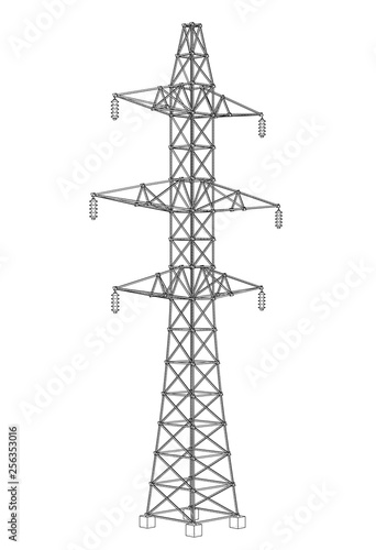 Electric pylon or electric tower concept. Vector