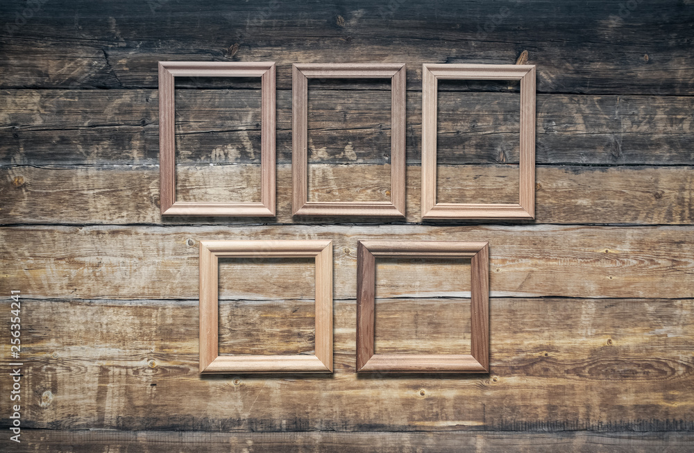 Fototapeta premium frames on old, wall