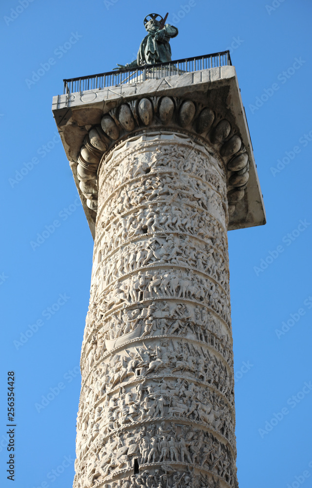 Column of Marcus Aurelius in Rome Italy