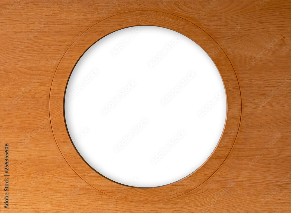 Fotografie Blank circle on the wooden frame