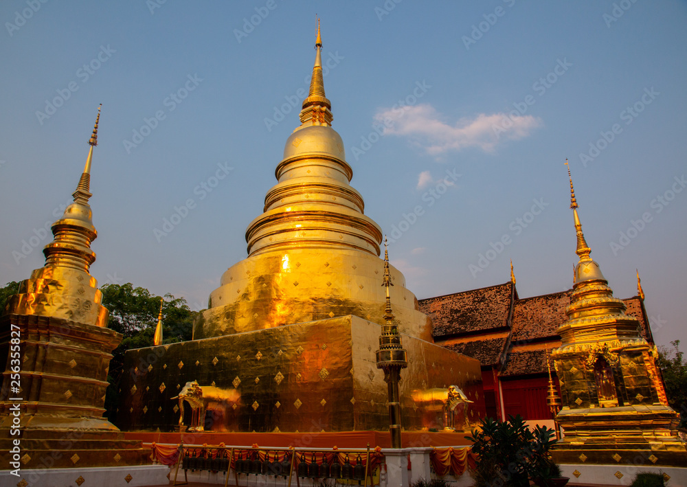 Fototapeta premium Wat Phra Sing Temple located in Chiang Mai Province, Thailand