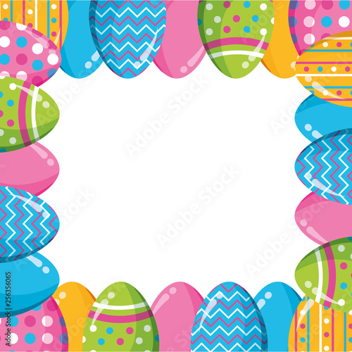 Canvas Print happy easter eggs