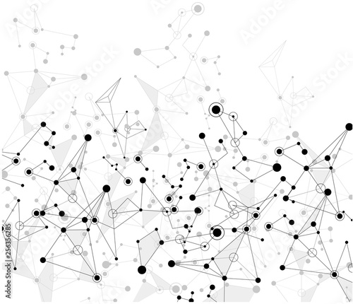 White global communication background with grey abstract network pattern.