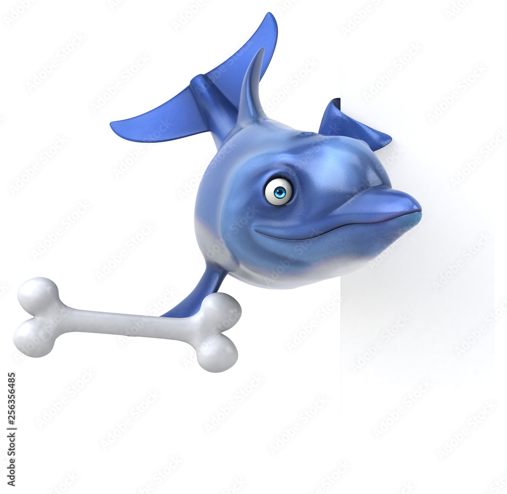 Fototapeta premium Fun dolphin - 3D Illustration