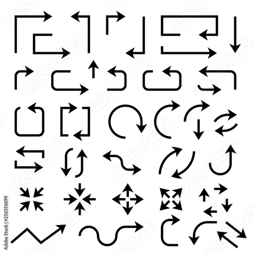 Black arrows. Set of symbols