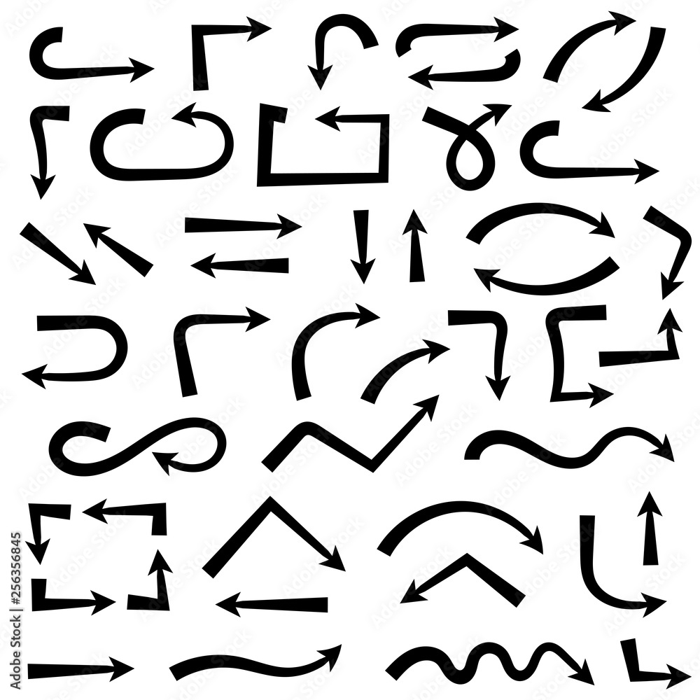 Black bold arrows. Set of symbols Black bold arrows. Set of symbols
