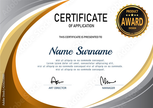 Certificate template modern and luxury style, vector illustration