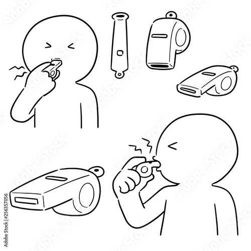 vector set of whistle