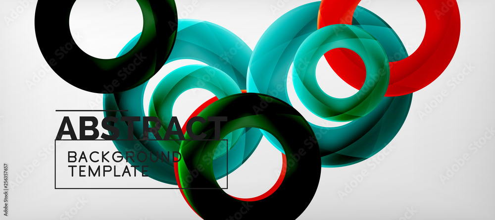 Flying circles geometric abstract background Flying circles geometric abstract background