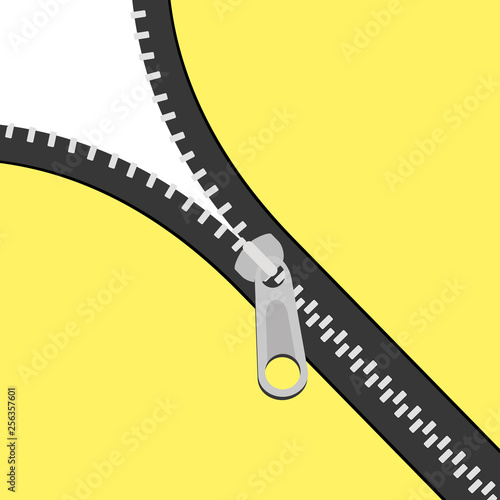 Open zipper.Flat vector