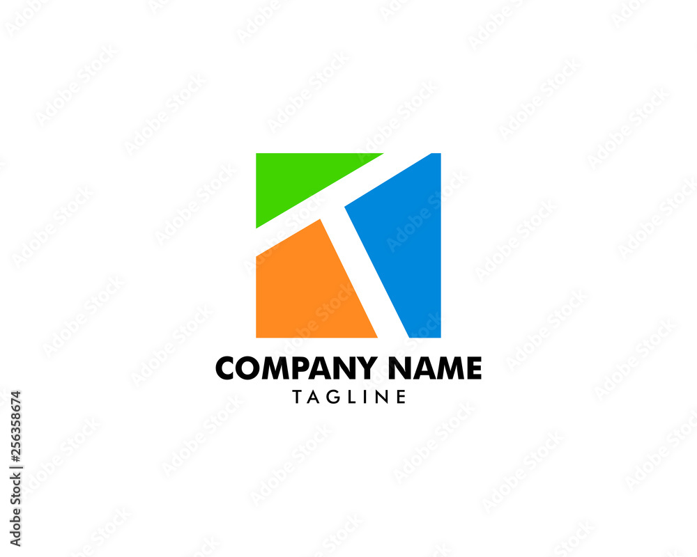Initial Letter T Square Logo Initial Letter T Square Logo