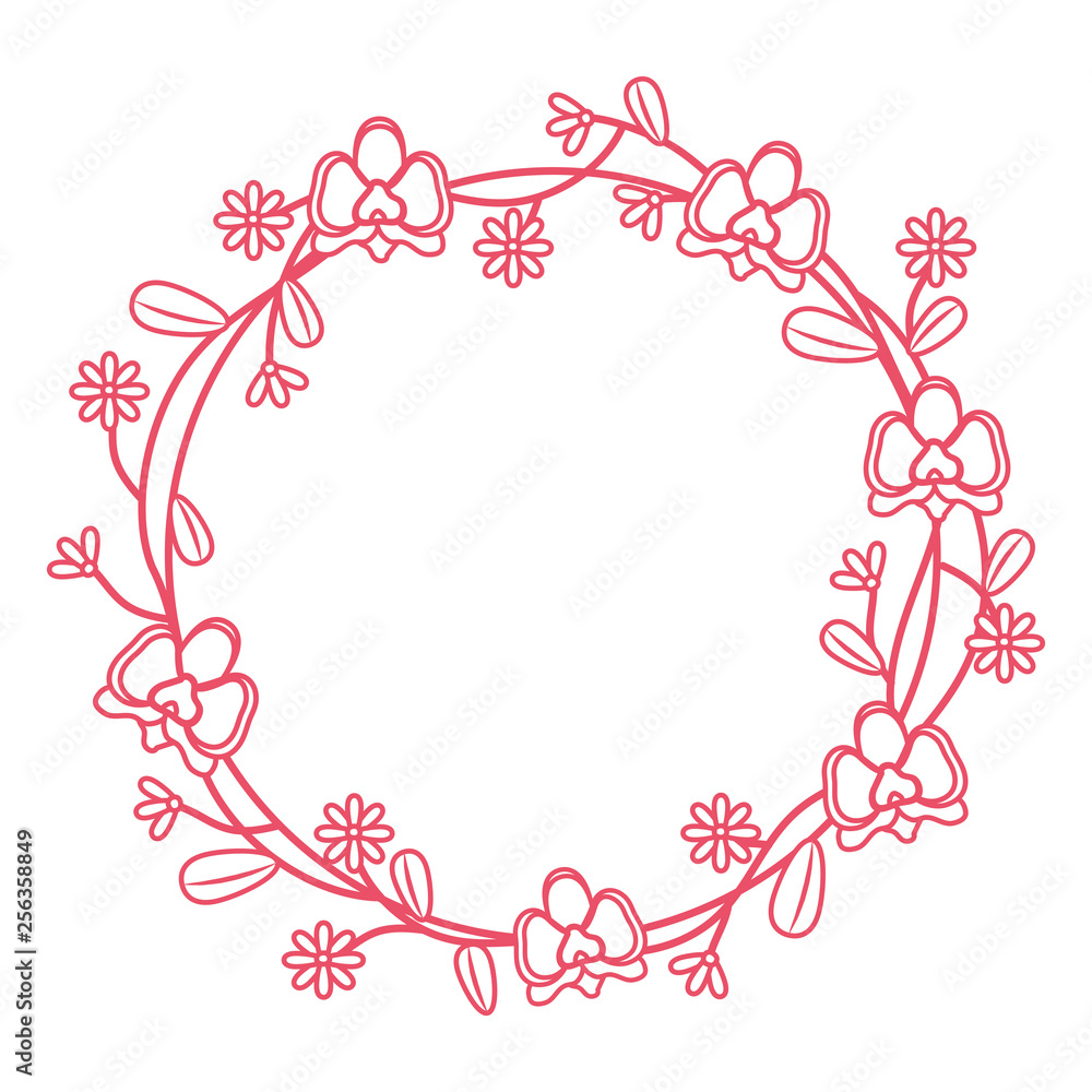 wreath with flowers and leaves