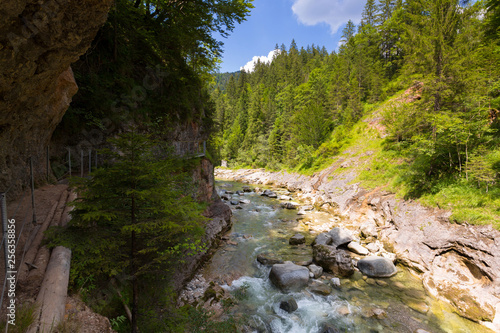 Hiking trail along Kaiserklamm canyon in Brandenberg, Kramsach, Tyrol, Austria photo
