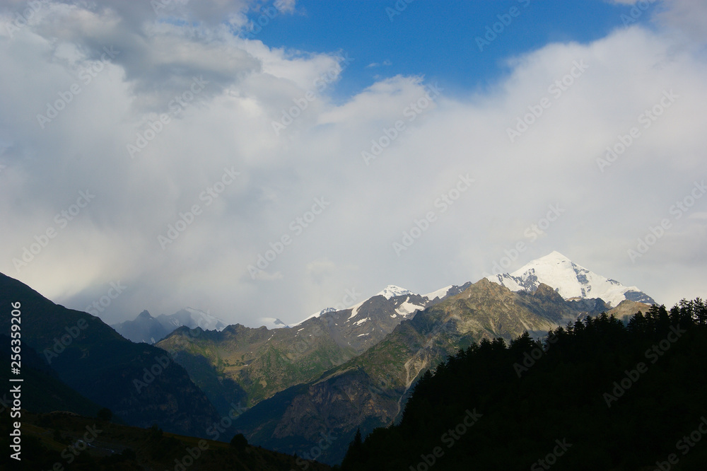 Svaneti mountains. snow-covered mountains of Georgia, Svaneti region