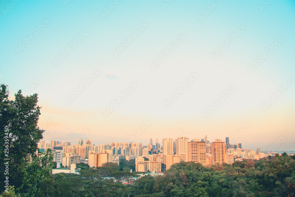 Fototapeta premium sunset over the city