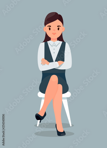 Businesswoman in Formal Suit Flat Illustratio