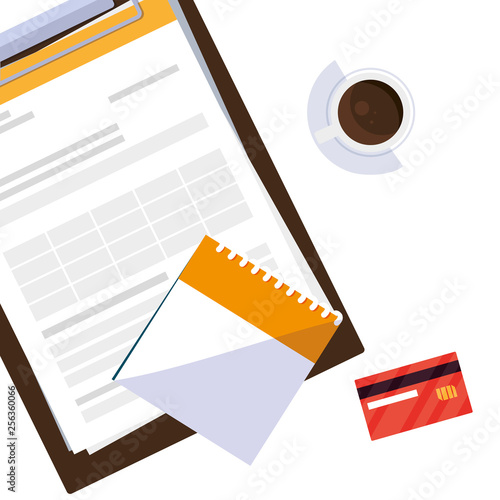 office supplies and checklist set items