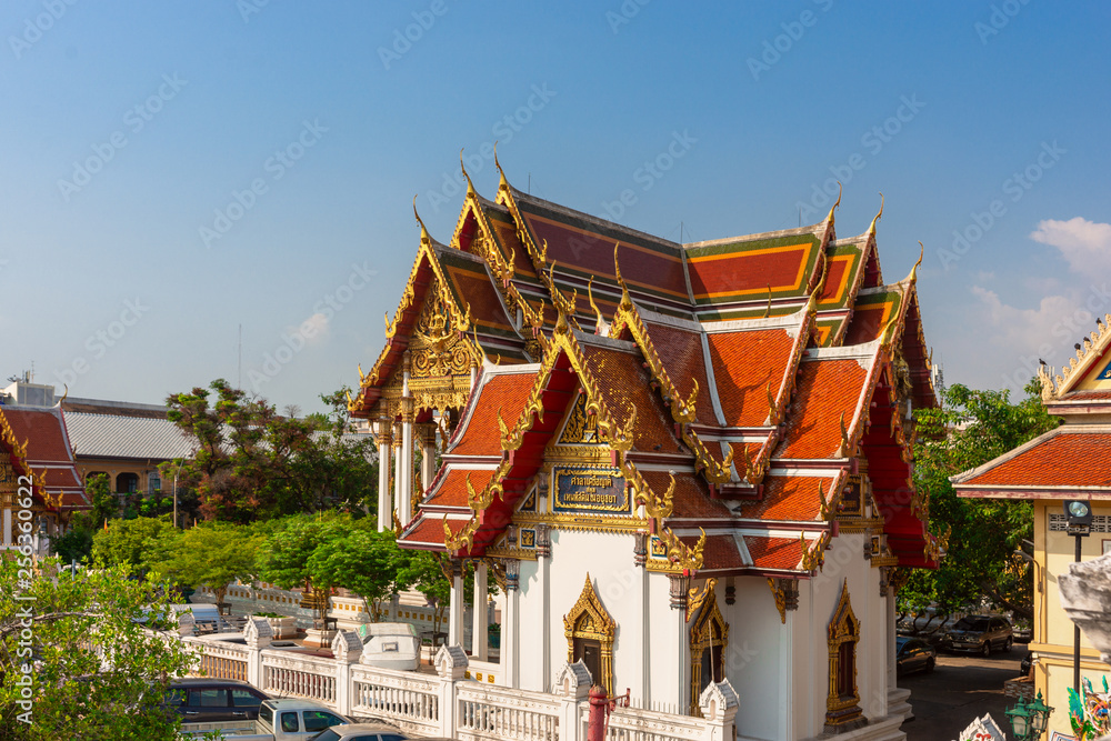 Famous temple in Bangkok, Wat Ratchaburana, Bangkok, Thailand