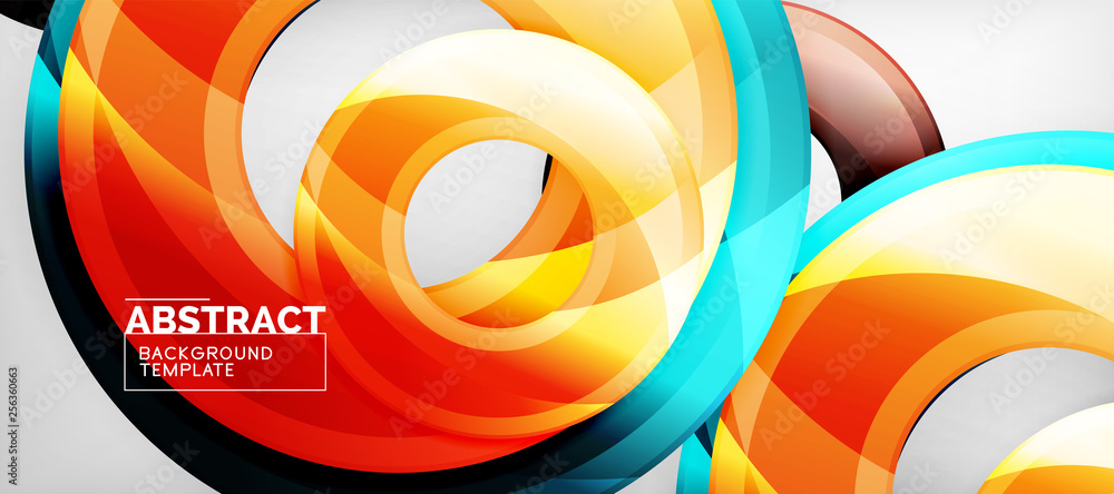 Modern geometric circles abstract background, colorful round shapes with shadow effects Modern geometric circles abstract background, colorful round shapes with shadow effects