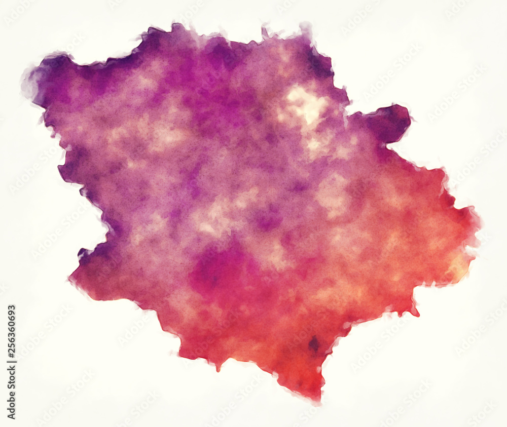 Poltava region watercolor map of Ukraine in front of a white background Poltava region watercolor map of Ukraine in front of a white background