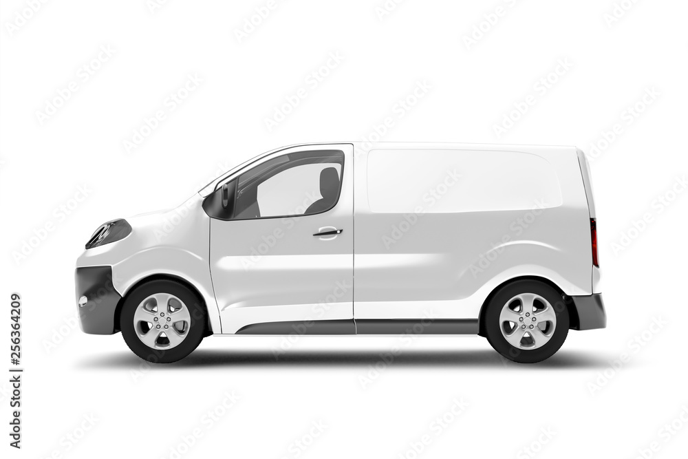 Mock up of a van on a white background - 3d rendering