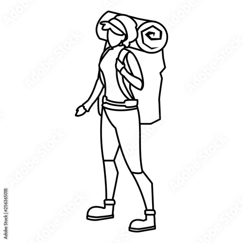 adventurous woman with travelbag