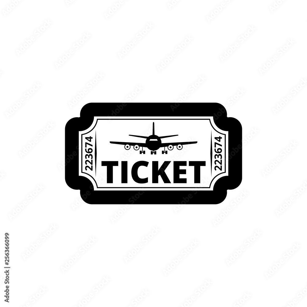 Ticket plane icon, Travel symbol, Flight ticket icon Ticket plane icon, Travel symbol, Flight ticket icon