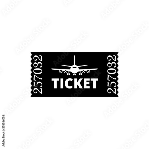 Ticket plane icon, Travel symbol, Flight ticket icon © sljubisa