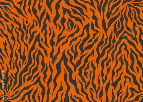 Orange Zebra seamless pattern design, vector illustration background. wildlife fur skin design illustration for web, banner, fashion, backdrop or surface design use