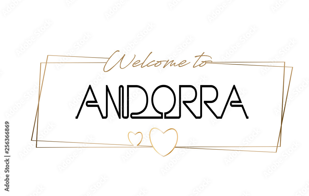 Andorra Welcome to text Neon lettering typography. Word for logotype, badge, icon, postcard, logo, banner Vector Illustration. Andorra Welcome to text Neon lettering typography. Word for logotype, badge, icon, postcard, logo, banner Vector Illustration.