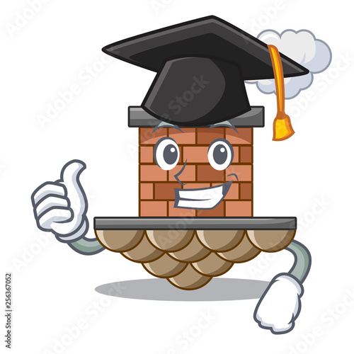 Graduation brick chimney isolated in the character photo