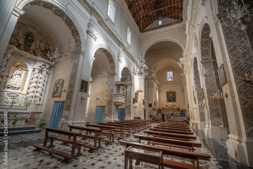 Lecce, Puglia, Italy - Inside interior of the church Arciconfraternita Maria Ss. Addolorata. Catholic roman church (chiesa). A region of Apulia © mitzo_bs