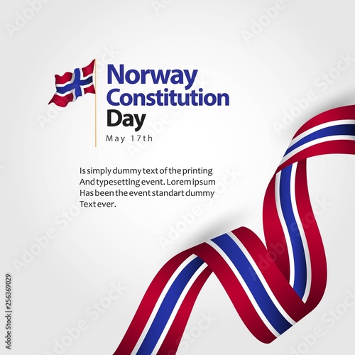 Norway Constitution Day Flag Vector Template Design Illustration