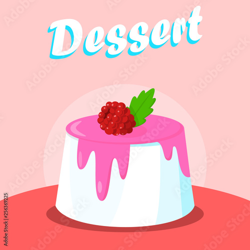 Delicious Cake with Raspberry Social media Banner