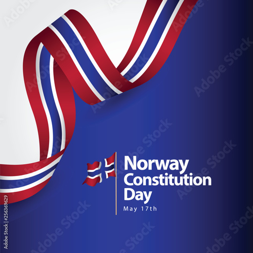 Norway Constitution Day Flag Vector Template Design Illustration